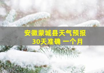 安徽蒙城县天气预报30天准确 一个月